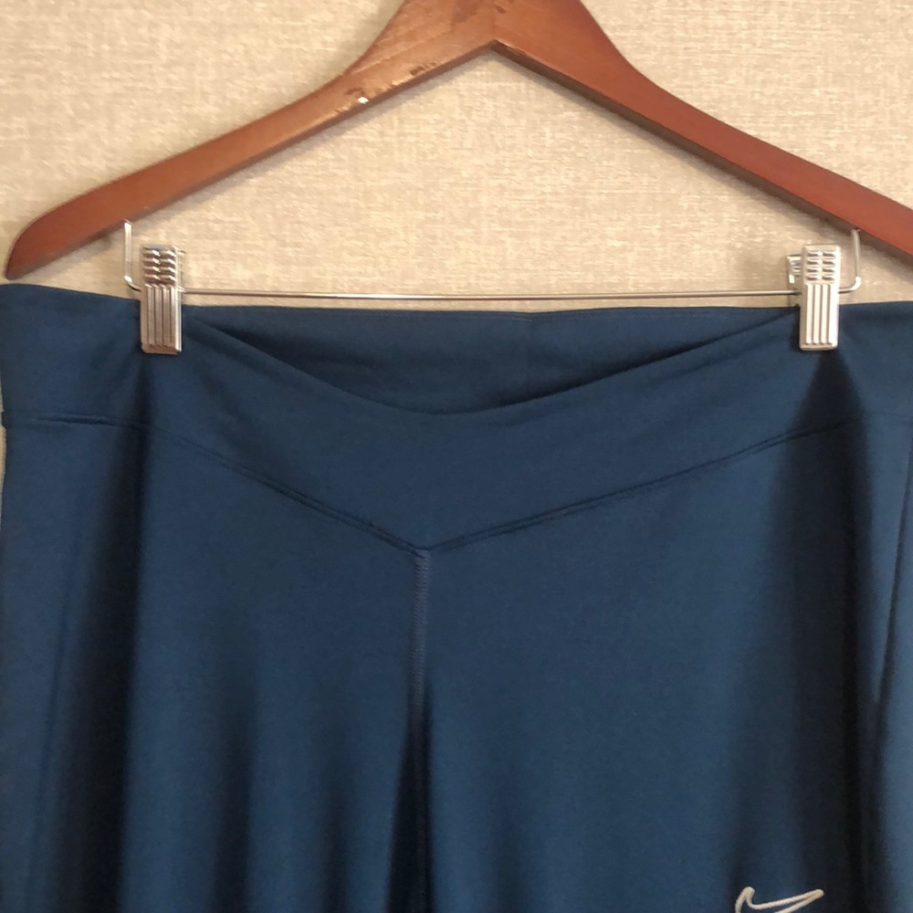 Nike Retro Logo Blue Flare Split Hem Leggings - Picture 8 of 9